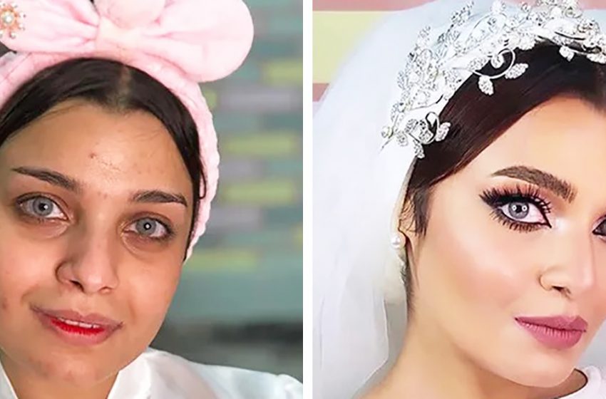  Как выглядят арабские невесты с макияжем и без него?