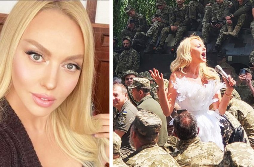  «Волнующий концерт»: Оля Полякова выступила перед бойцами ВСУ в белоснежном платье с перьями