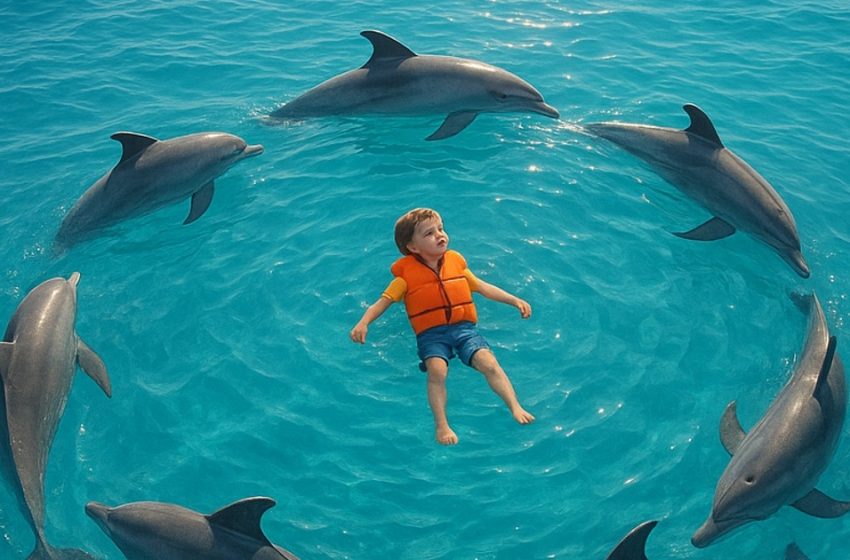  Amikor a fiú kiesett a csónakból, mindenki azt hitte, hogy nincs remény… de egy perccel később a tenger szó szerint életre kelt körülötte.